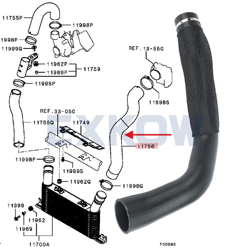 Inter Cooler Outlet ท่อลมสําหรับ Mitsubishi Pajero Montero V88W V98W 1505A200 DC5009TT