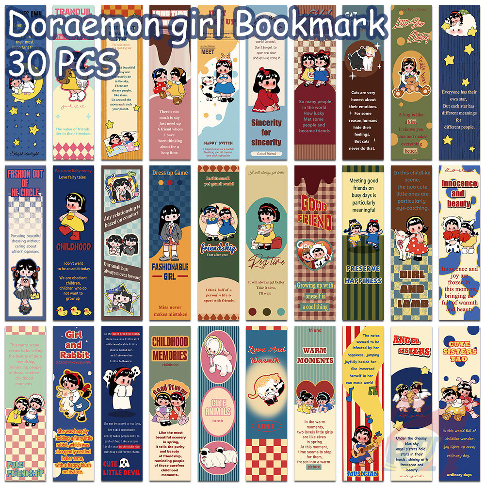 30ชิ้น/เซ็ต※น่ารักย้อนยุคโดราเอมอนสาวที่คั่น※แฟชั่นหนังสือเครื่องหมายหน้าเครื่องเขียนโรงเรียนอุปกรณ์สํานักงาน