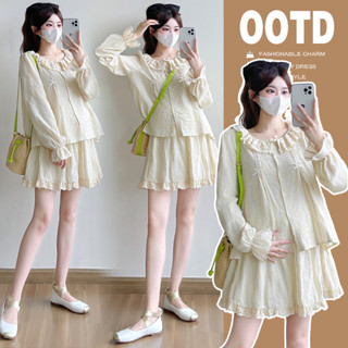 ชุดสูทหญิงตั้งครรภ์เสื้อคอกลมใหม่ในฤดูร้อน + ชุดกระโปรงคลอดบ…