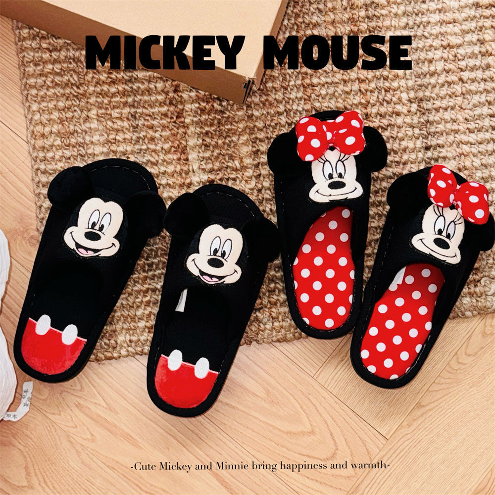 [Xixitiao x Disney] รองเท้าแตะผ้าฝ้ายลินินดูดซับเหงื่อสําหรับคู่รักฤดูใบไม้ผลิฤดูร้อนนักเรียน