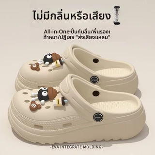 2025 X122 รองเท้าแตะรูสุภาพสตรีกันลื่นกันน้ําสไตล์ใหม่/เพิ่มความสูง + อุปกรณ์เสริม ทําเองสบาย สดชื่น ระบายอากาศได้ดี
