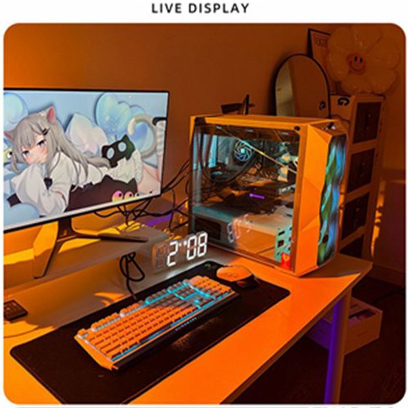 นาฬิกาดิจิตอล นาฬิกา LED นาฬิกาตั้งโต๊ะ แขวนผนัง LED Digital Wall Clock มีให้เลือก 2 แบบ ขอบสีขาวและขอบสีดำ - รูปที่ 3