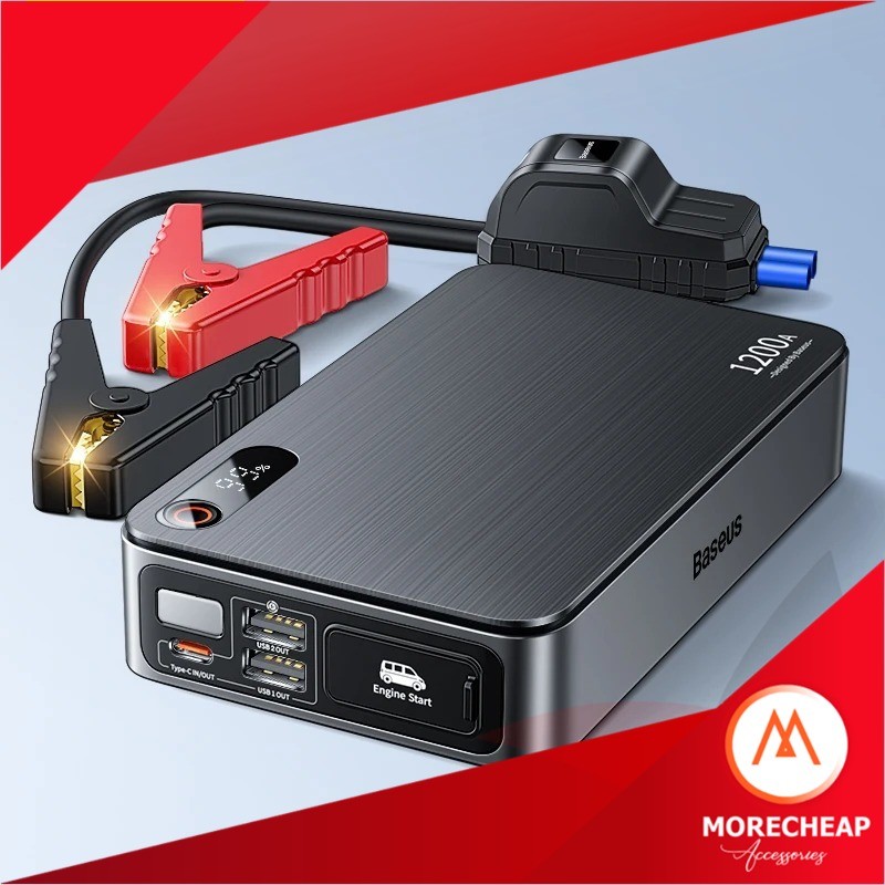 🔥ถูก/แท้🔥Baseus Car Jump Starter Power Bank 12000mAh อุปกรณ์ช่วยสตาร์ท จั้มสตาร์ทรถยนต์ 1000A รองรับ