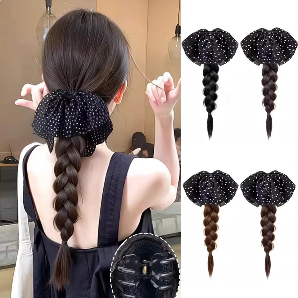 วิกผมหางม้า ผมถักเปีย วิกผมต่อผม กิ๊บโบว์ เครื่องประดับผม วิกผมสังเคราะห์