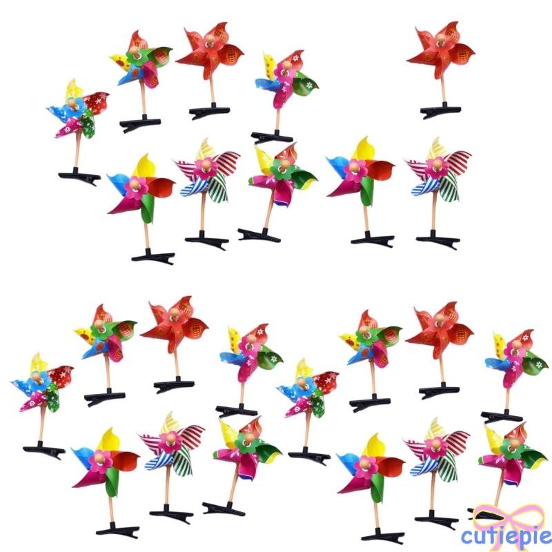 Cutie Assorted Pack of 24 Pinwheel Shaped Hair Clip เครื่องประดับผมน่ารักพร้อมกังหันลมหมุนผู้หญิงผม Embellishme