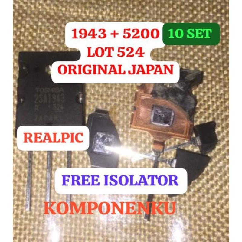 ราคา 10 ชุด ORIGINAL MADE IN JAPAN 1943 + 5200 LOT 524 A1943 C5200 SA1943 SC5200 2SA1943 2SC5200 ABC