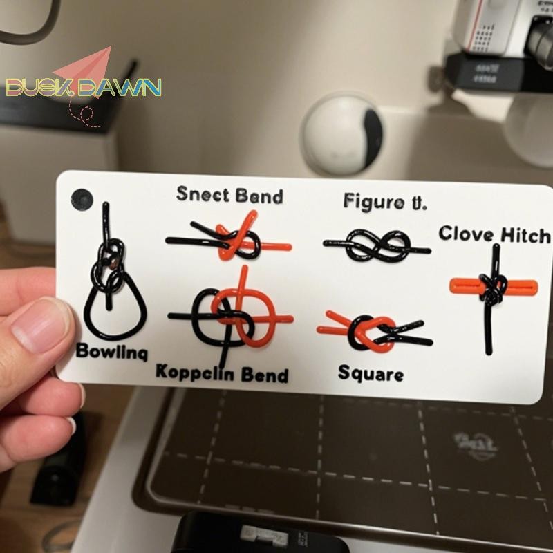 <Dusk Dawn> Backpacking Rescue Knot Reference Card 3D พิมพ์กันน้ํา Knot Tying การ์ดกลางแจ้ง Knots Ma
