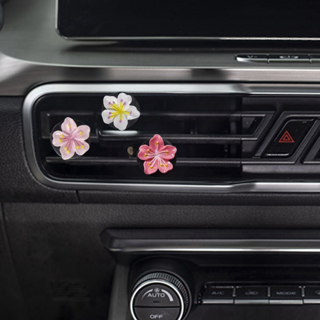 น่ารัก Air Fresheners Vent คลิป 1 ชิ้น, ดอกไม้รถ Air Vent คลิปสีชมพูอุปกรณ์เสริมภายในความงามผู้หญิงรถเครื่องปรับอากาศ Vents ตกแต่ง (Peach Blossom)