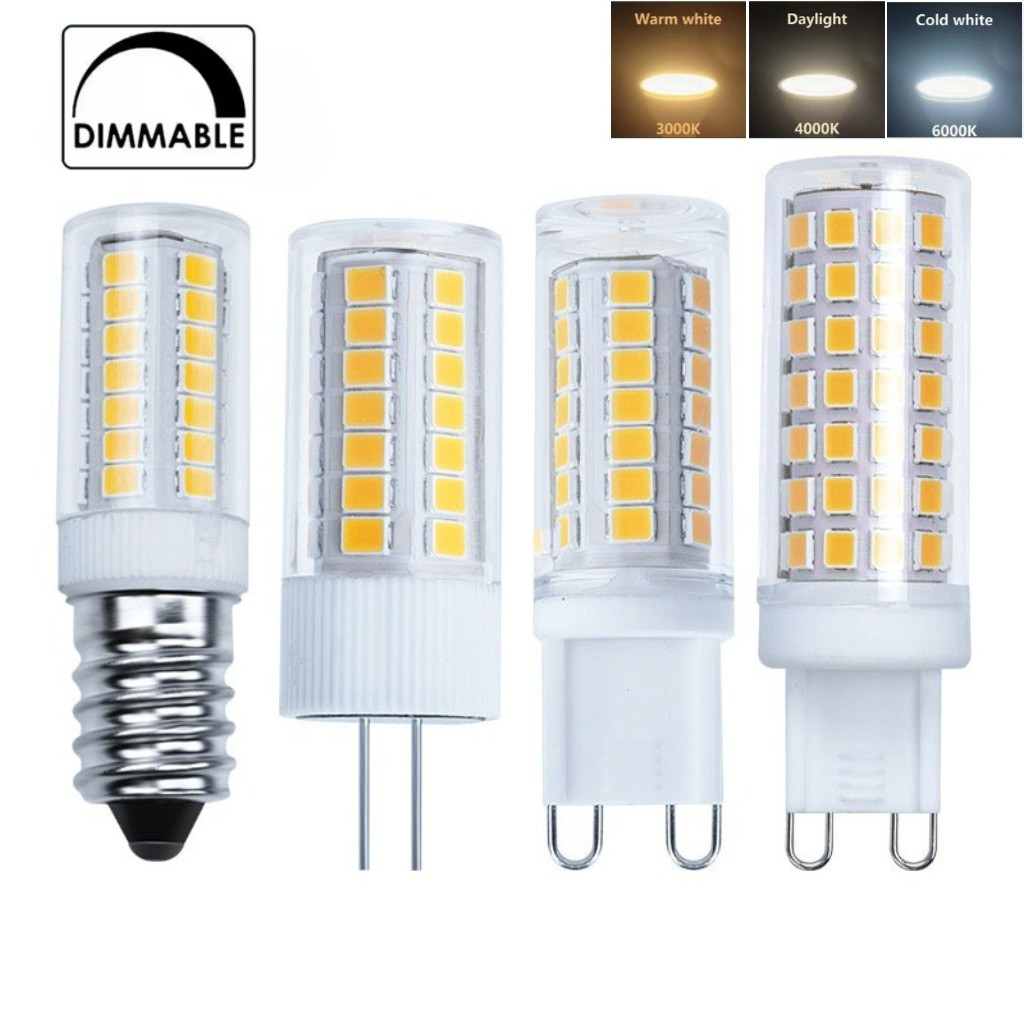 หลอดไฟ LED หรี่แสงได้ไม่ริบหรี่ G9 E14 G4 220V 5W 6W เซรามิค Warm Light 3000K แสงสีขาว 6000K