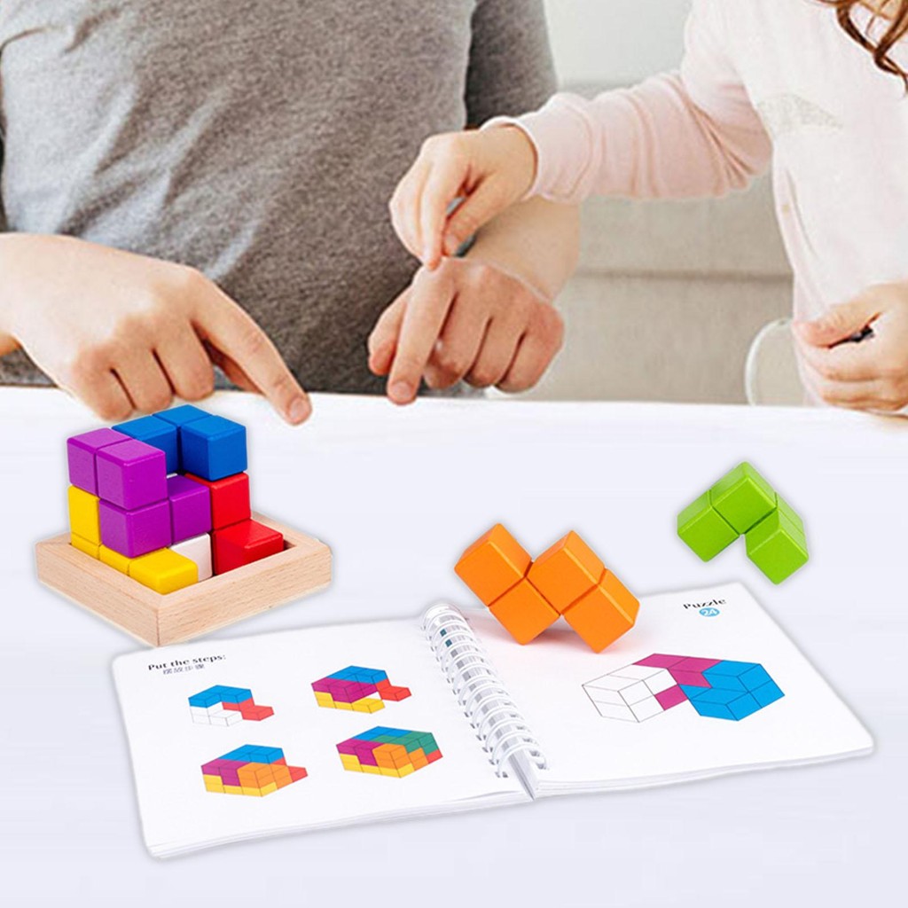 [Qklmdt] 3D Cube ปริศนารูปร่างความรู้ความเข้าใจ Montessori ของเล่นเพื่อการศึกษาสําหรับของขวัญวันเกิดเด็ก 3 4 5 6 7 8 9 10 ปีเด็กผู้ใหญ่