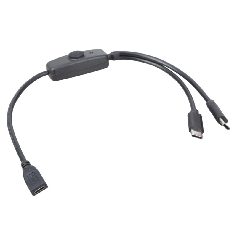 CRE USB 5Pin to USB C Splitter Cord Female to Male Adapter Cable Wire พร้อมปุ่มควบคุมสําหรับไฟ LED แ