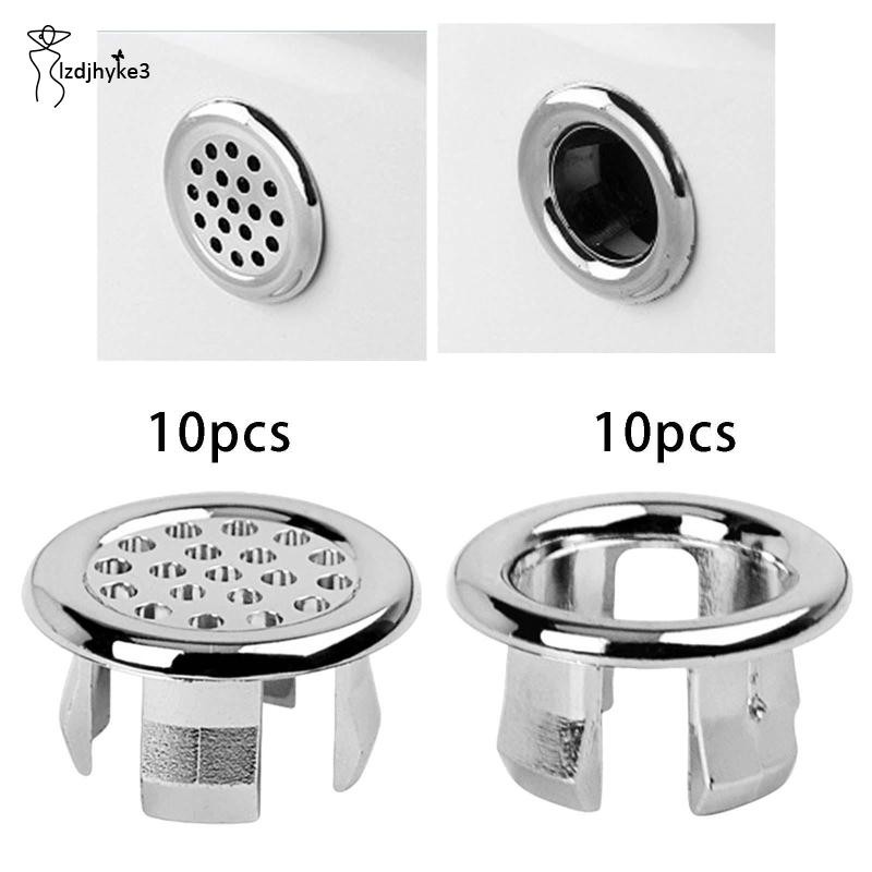 [lzdjhyke3] 10 ชิ้น Overflow Trim Round Basin Cover Overflow Cover Vanity Sink Overflow