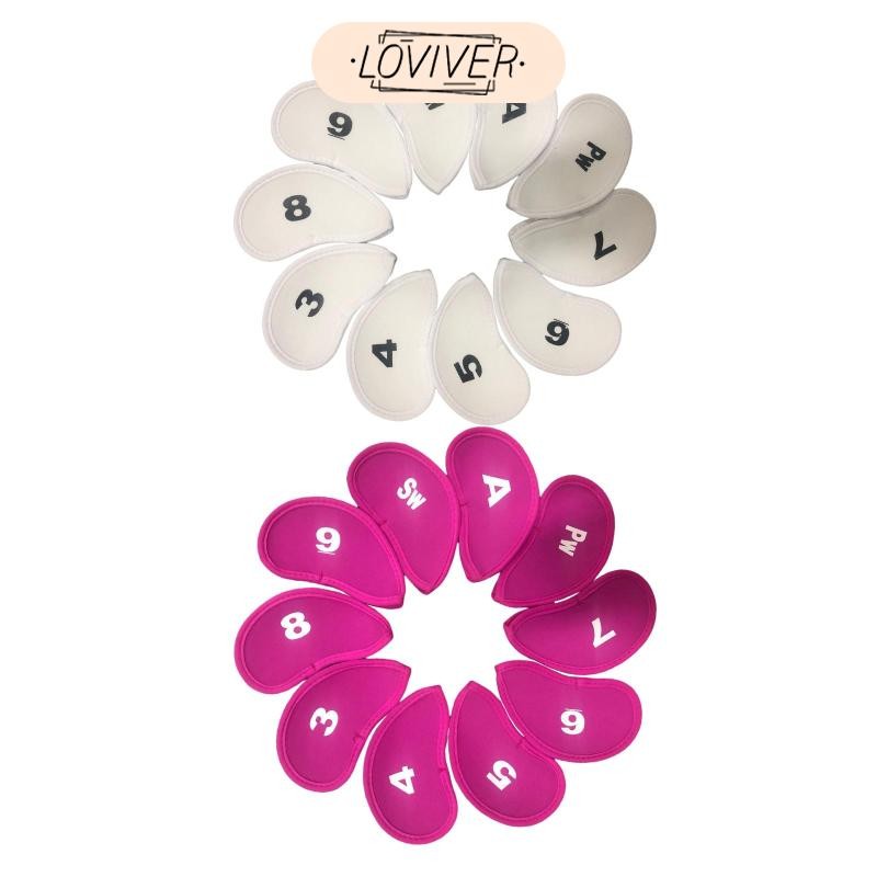 10x golf Irons Headcover ชุดกอล์ฟ 3 4 5 6 7 8 9 A SW PW Protector ฝาครอบหัวกรณีกอล์ฟเหล็กพัตเตอร์ชุด
