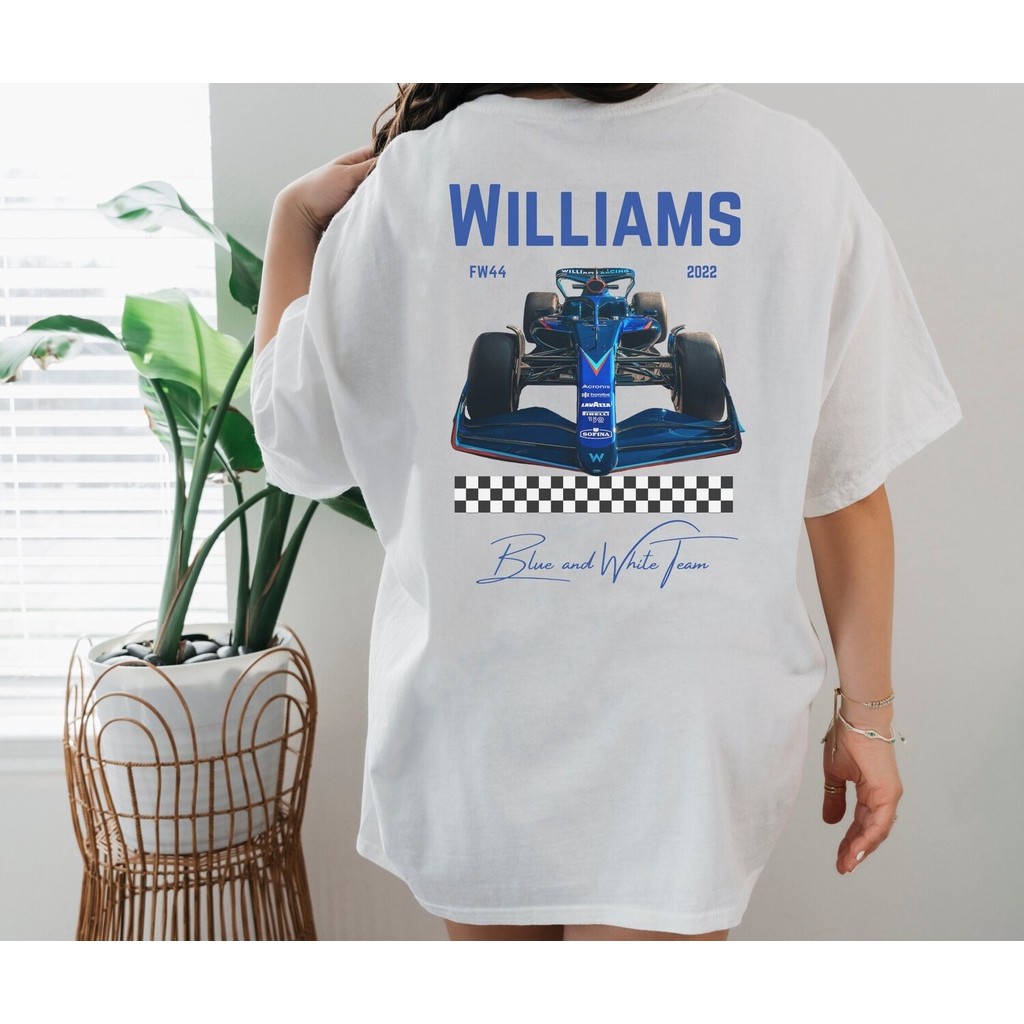 Williams Formula เสื้อยืดลําลอง แขนสั้น คอกลม พิมพ์ลาย F1 Alex Albon Logan Sargeant สําหรับผู้ชาย ผู้หญิง S-5XL