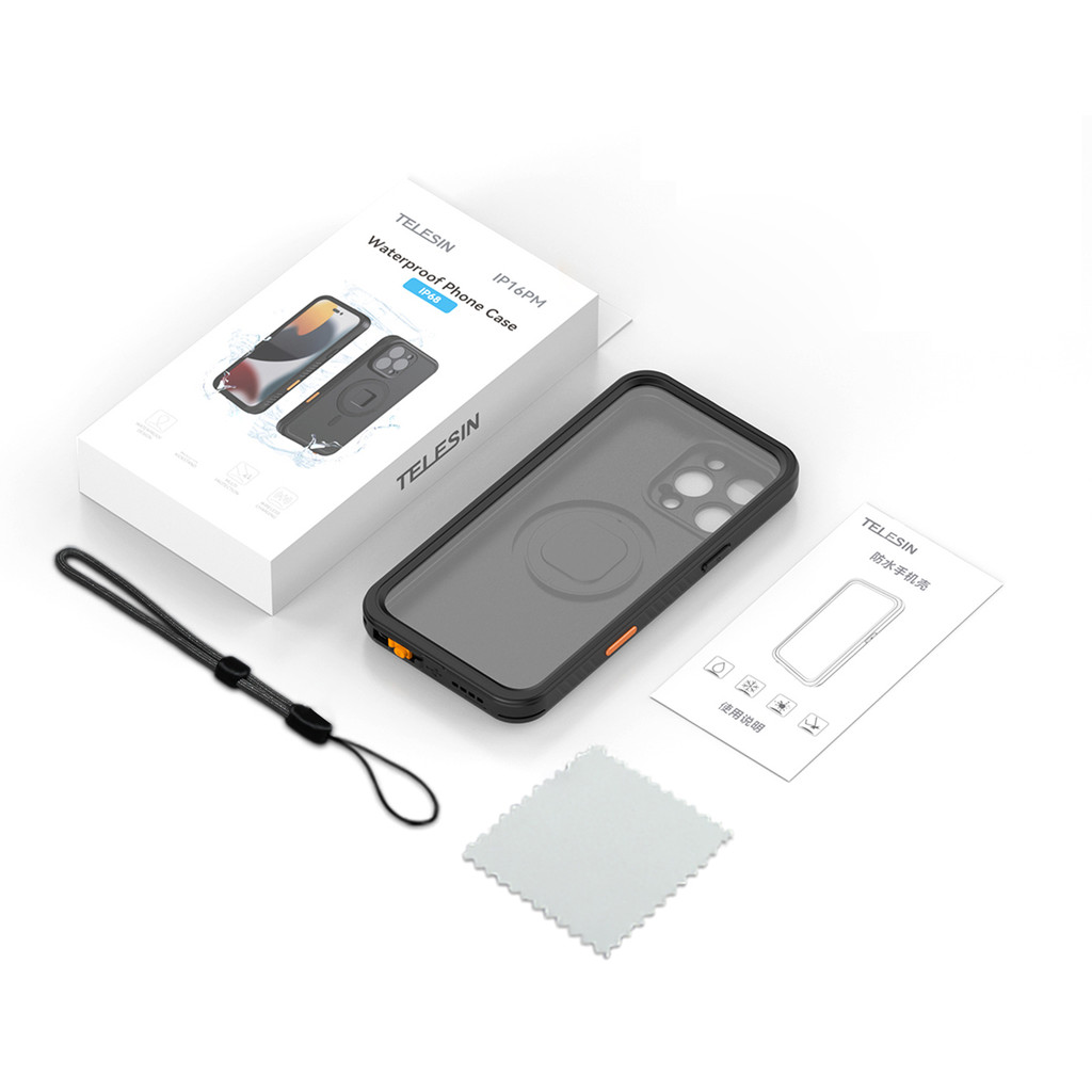 TELESIN เคสโทรศัพท์กันน้ําเคสดําน้ําแม่เหล็กสําหรับโทรศัพท์ IP68 กันน้ําใต้น้ําเคสป้องกันเปลี่ยนสําห