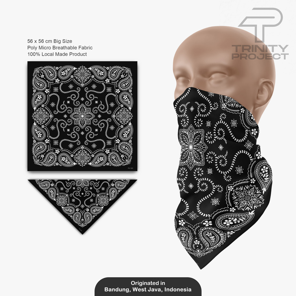 Paisley 1201 - Bandana / ผ้าพันคอ Piisley / ที่คาดผม / ผ้าโพกหัวสําหรับทั้งชายและหญิง / ผ้าโพกหัวย้อ