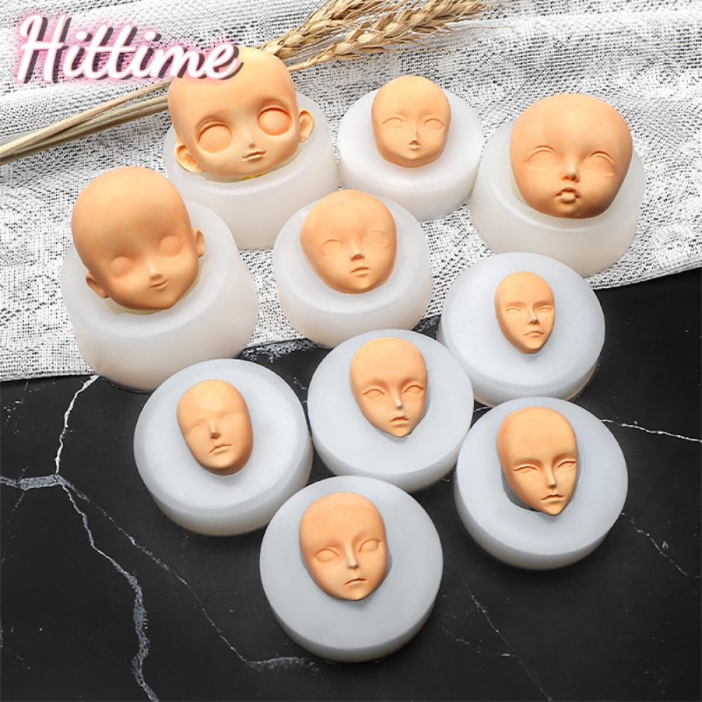 HITTIME รุ่น Q 3D Facial Mould Clay Head Baby Face แม่พิมพ์ซิลิโคนตุ๊กตาแม่พิมพ์ Fondant อุปกรณ์เสริ