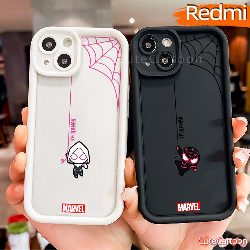 SoftCase คู่ Spider-Man Redmi 12 9c 9a 9 10 12c 13C POCO C65 M3 M6 A3 4G/5G กรณีน่ารัก Marvel รูปแบบ