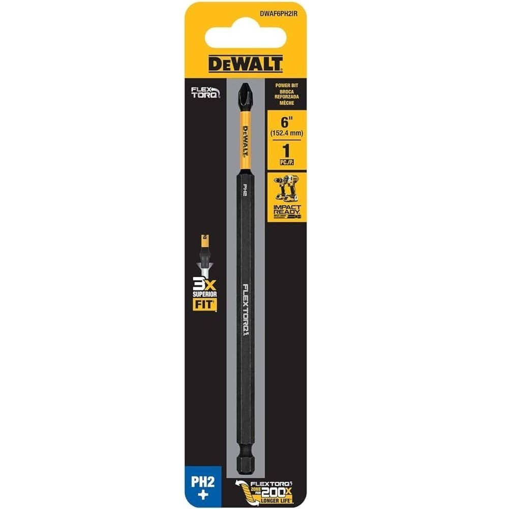 ดอกไขควง DEWALT ของแท้ DWAF6PH2IR ยาว 6 นิ้ว 1 ชิ้น bonus