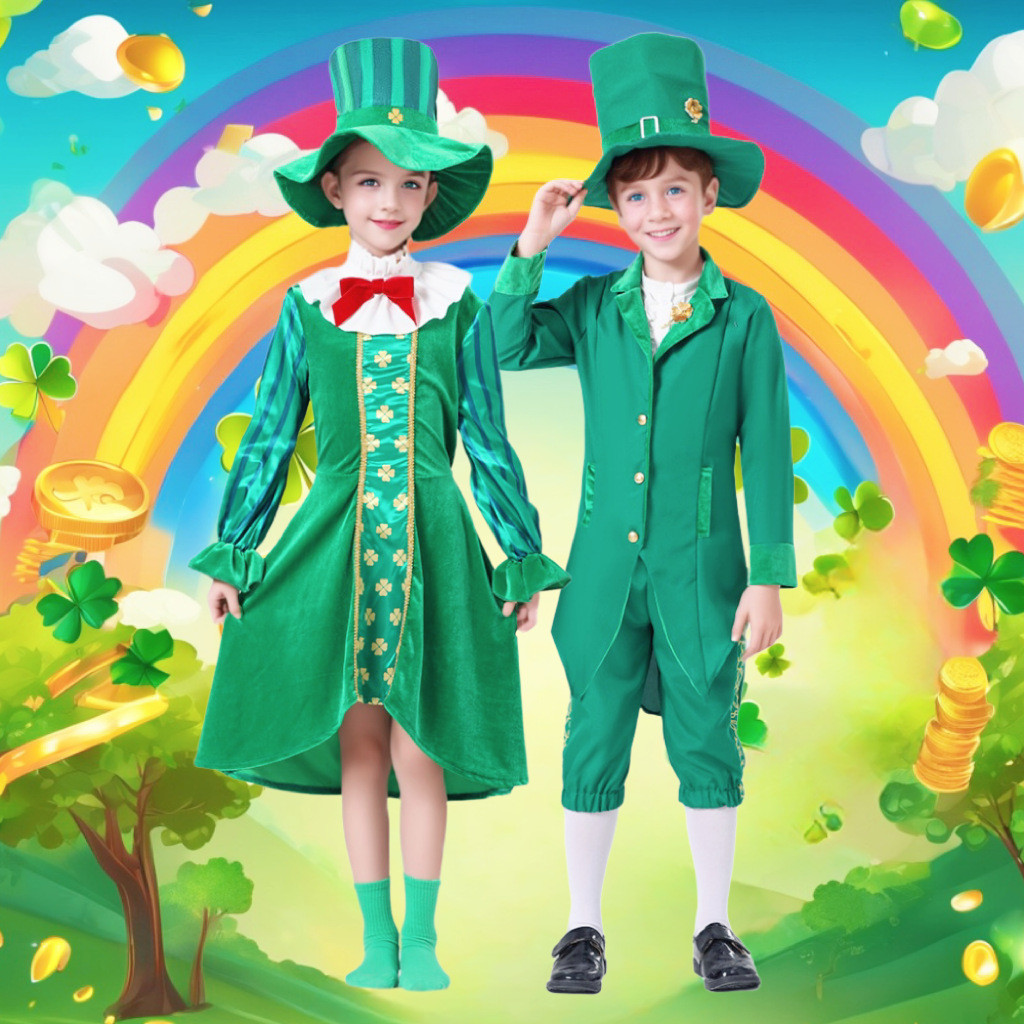 เด็กชุดไอริช ireland costume irish costume kids irish clothing for kids saint patrick costume Love I