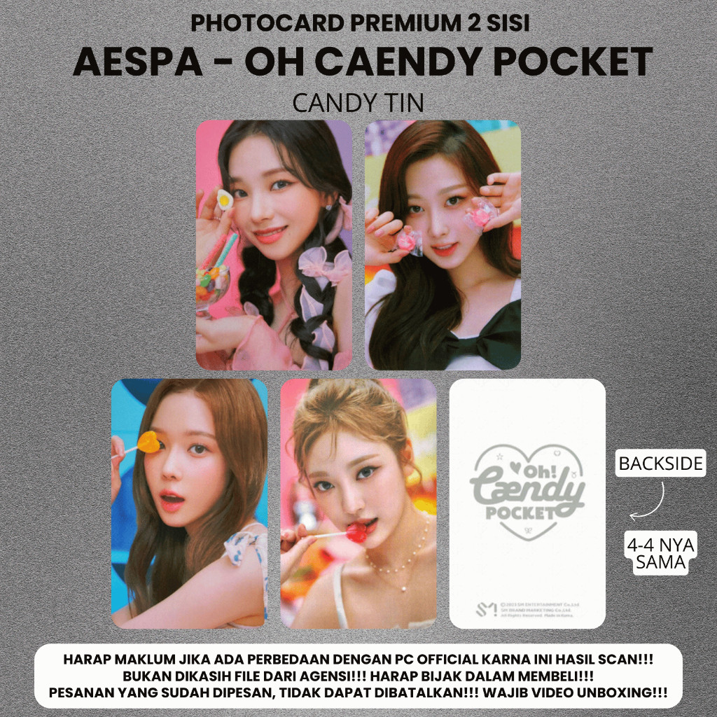 AESPA OH CAENDY POCKET Photocard - Aespa PC Photocard 2 ด้าน Kpop Card Merch