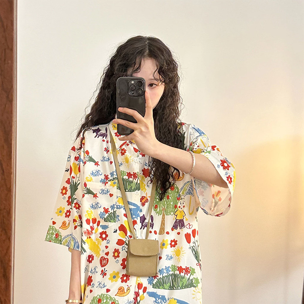 เสื้อลายดอกไม้แขนสั้นผู้หญิง ไซส์ L-2XL สไตล์เกาหลี thumbnail 5