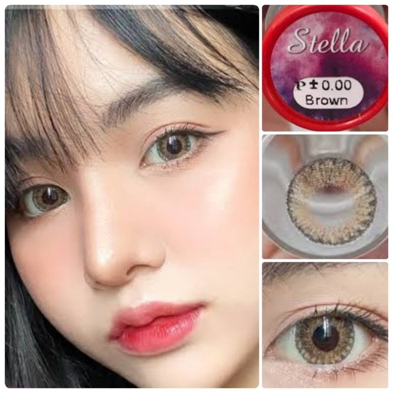 คอนแทคเลนส์ บิ๊กอาย รุ่น Stella สีตาล/Brown มีค่าสายตา (0.00)