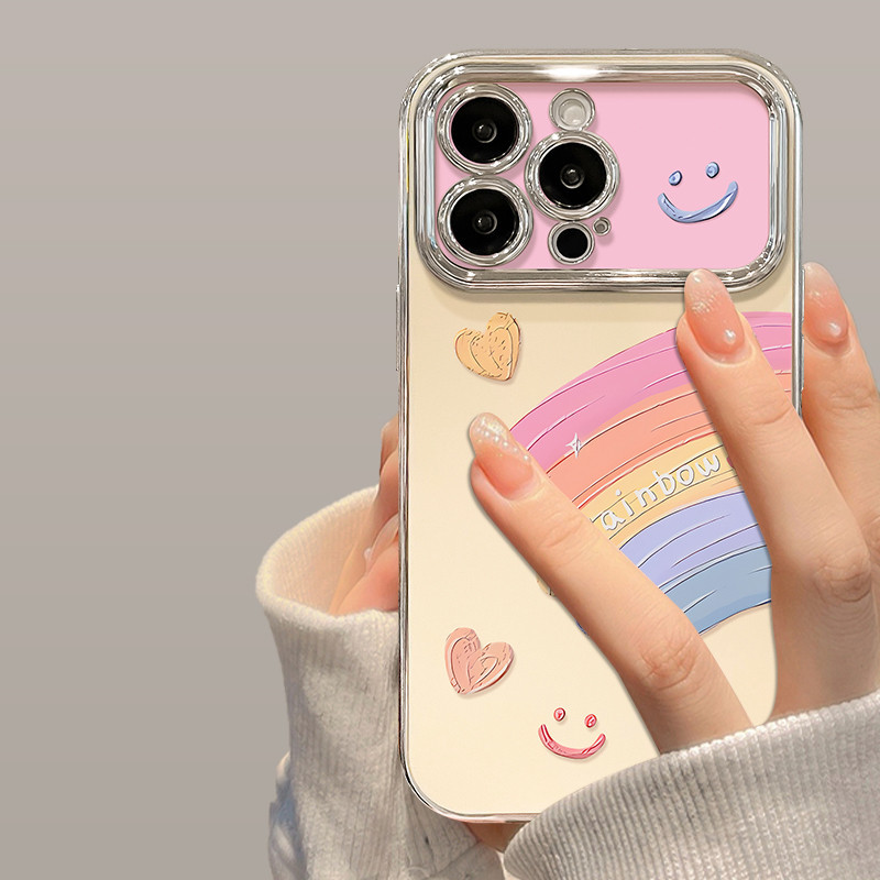 [93]🔥มาพร้อมกับการป้องกันเลนส์🔥เหมา OPPO Reno 14 13 11Pro 9  findX9 X9 Pro Pro เคสโทรศัพท์เหมา เหมาะสําหรับ opporeno13 เคสโทรศัพท์ใหม่หญิง reno9/8pro Electroplating Window findx8/x7pro Smiley Rainbow Bracket 7pro/9 รวมทุกอย่างซิลิโคน Niche a93 - รูปที่ 2