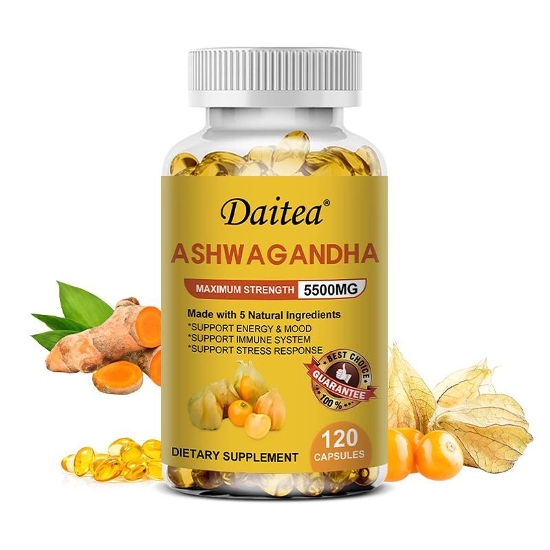 แคปซูล Ashwagandha - รองรับพลังงานและอารมณ์เพื่อสุขภาพ ปรับปรุงความเครียด อาหารเสริมเสริมภูมิคุ้มกัน