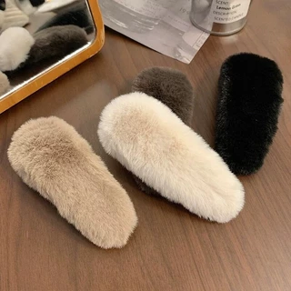 10 ซม. ~ plush BB คลิปฤดูใบไม้ร่วงฤดูหนาวสไตล์ใหม่ Simple All-Match กิ๊บติดผมไม่เจ็บผมสาว Bangs คลิป Mori สไตล์ Influencer กิ๊บติดผม