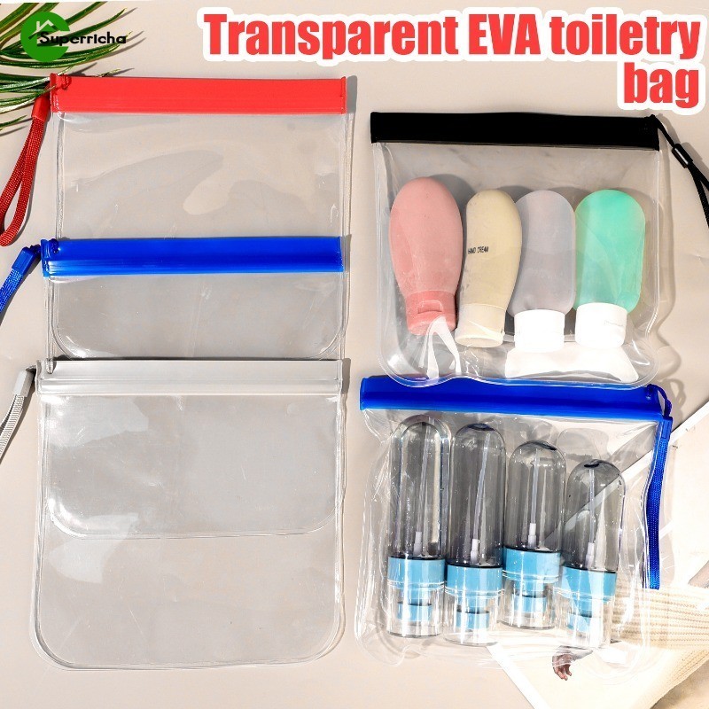 1/3 ชิ้น Travel กระเป๋าเก็บเครื่องสําอาง - EVA โปร่งใส Zip Lock Seal กระเป๋า - กระเป๋าสําหรับชุดชั้นในและถุงเท้าและอุปกรณ์อาบน้ํา - มัลติฟังก์ชั่น กันน้ํา ประหยัดพื้นที่ - Sundries Organizer