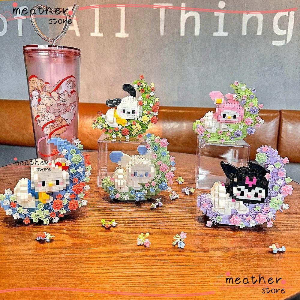 Meatherstore Building Block Model, Pochacco Hello Kitty Childrens Learning Toys, DIY Cartoon Sanrio Building Block Toy