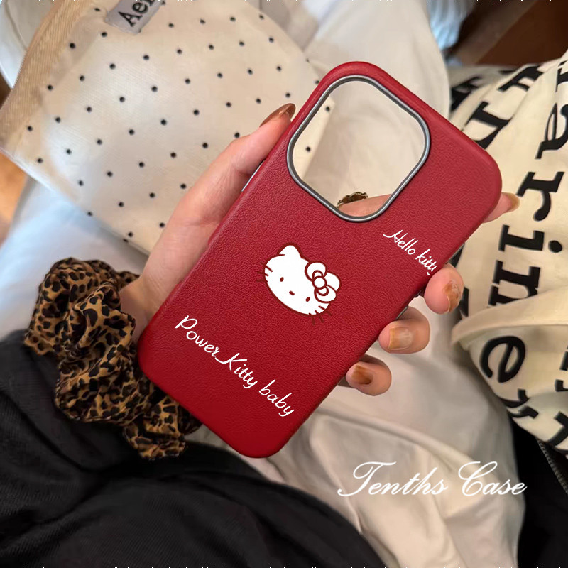 ใช้งานร่วมกับสําหรับ IPhone 16 11 15 14 13 12 Pro Max Xs X Xr 8 7 6 Plus น่ารักการ์ตูน Kitty หนังธรรมดารูปแบบเลนส์ชุบกรอบเคสโทรศัพท์ปกอ่อน