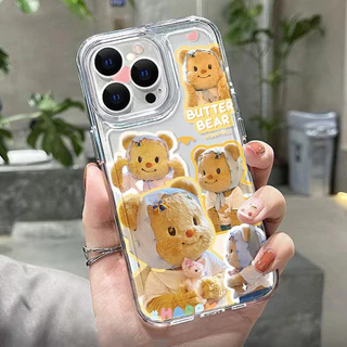 TPU Case For iPhone 15 17 16 11 13 12 14 Pro Max Air 7 8 Plus X XR XS Max SE 16promax Butter Bear เคสโทรศัพท์มือถือ