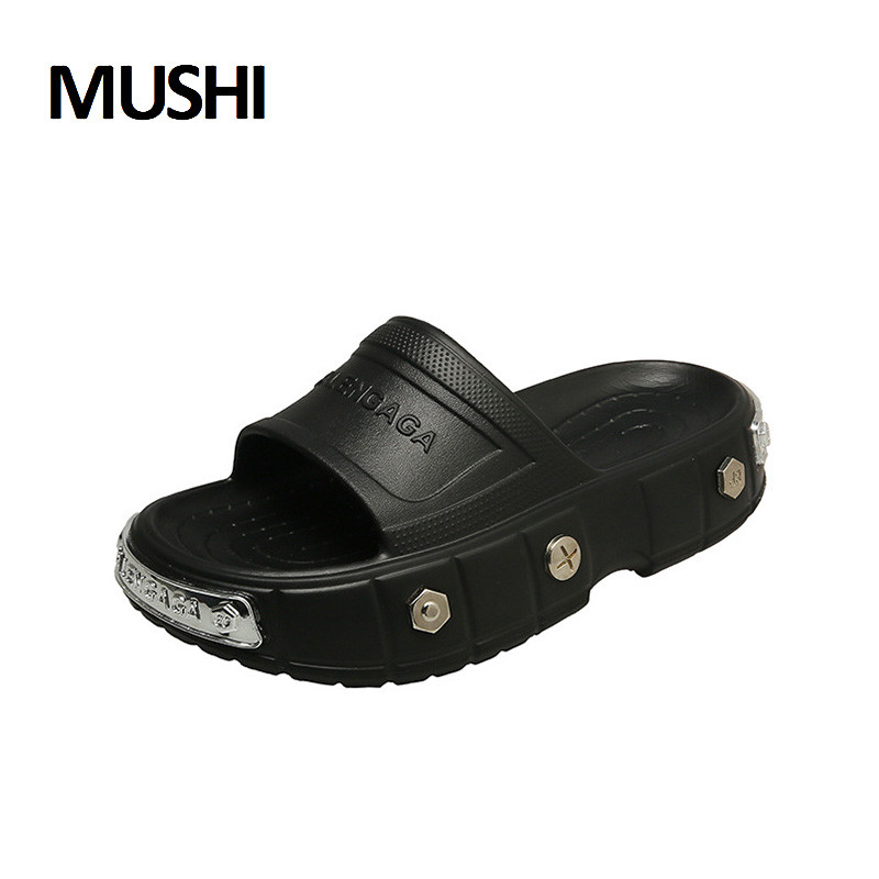 Mushi COD ผู้ชายผู้หญิงหนาSoled รองเท้าส้นสูงกันลื่นรองเท้าแตะคู่แฟชั่น