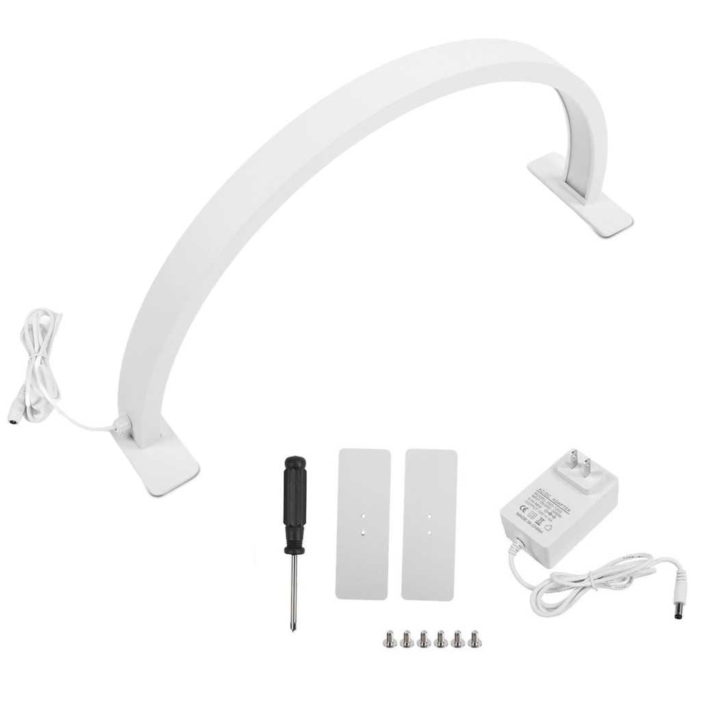 Half Moon Light 36W เดสก์ท็อปไฟ LED 3000K 6500K ครึ่งดวงจันทร์รูปปรับความสว่างได้ขนตาโคมไฟความงามสําหรับ Salon Nail Art สีขาว 100 240V (ปลั๊ก US) - รูปที่ 6