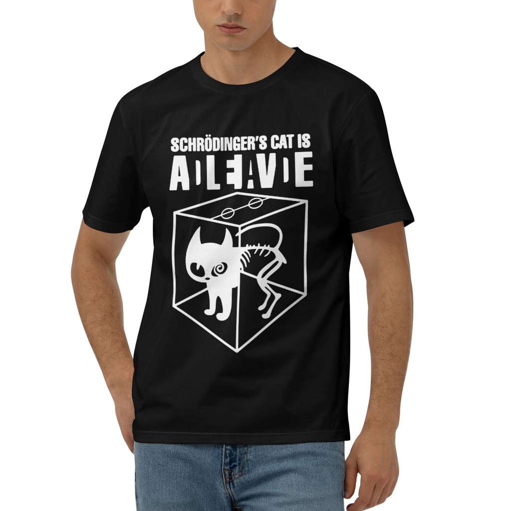 เสื้อยืดผ้าฝ้ายคู่รัก Big Bang Theory Cooper Schrodings Cat