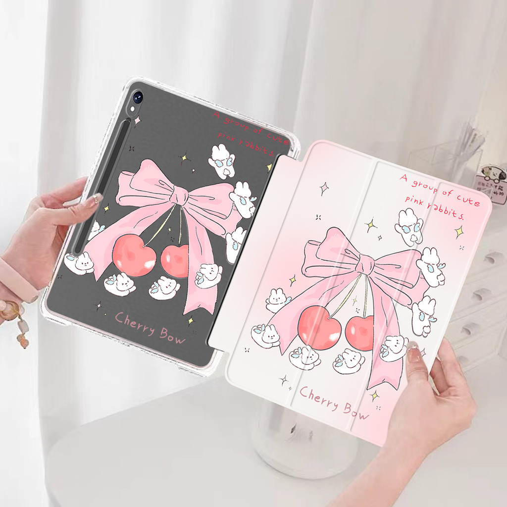 เคสสําหรับSamsung Galaxy Tab S9 Fe S9+ S10+ ซัมซุงTab S9 เคสป้องกันแบบพับได้สําหรับมีช่องใส่ปากกาเคสใสกันกระแทก