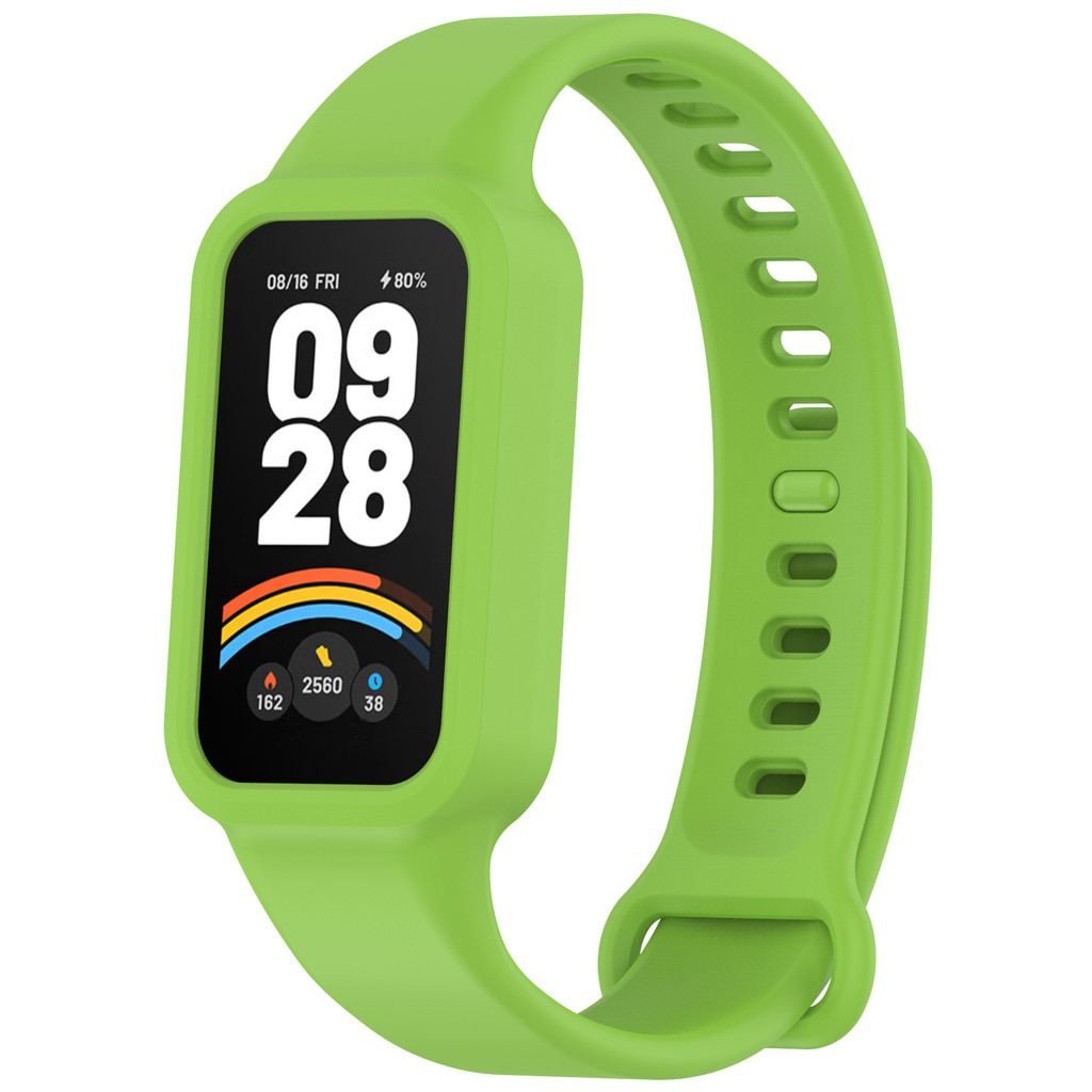 สําหรับ Redmi Band 3 สายรัดซิลิโคนสําหรับ Xiaomi Band 9 Active 12Colors สายรัดข้อมือและเคสป้องกัน