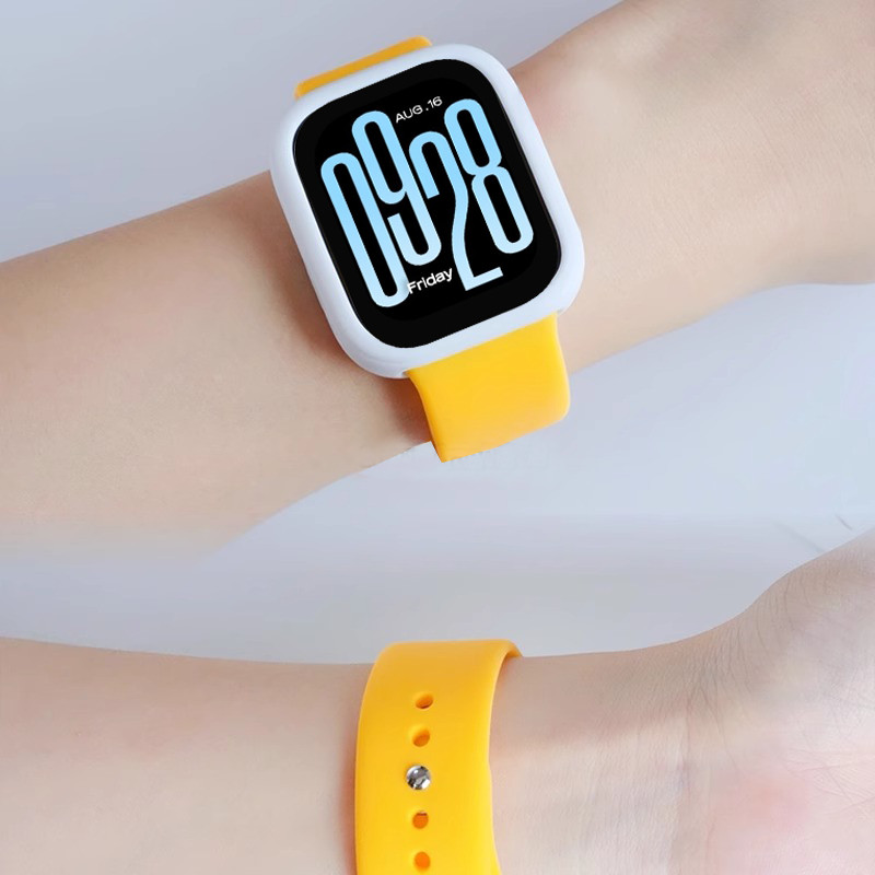 2 in 1 กรณี + สายคล้องคอซิลิโคนสําหรับ Redmi Watch 5 lite Sport Band สําหรับ Xiaomi Mi Watch 5 Active สายรัดข้อมือสร้อยข้อมืออุปกรณ์เสริม
