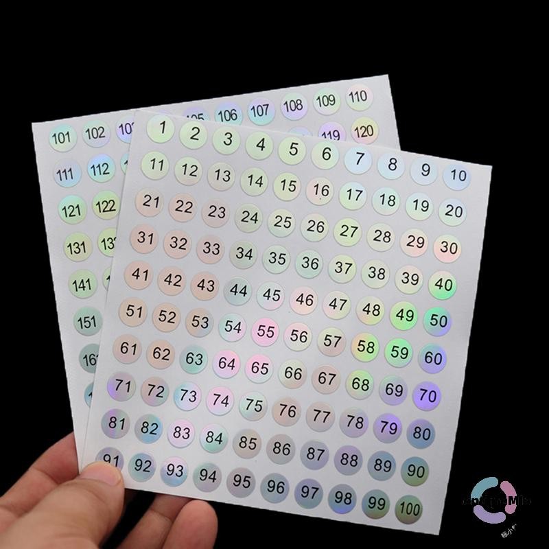 Lontimemio] 1-1000 Round Waterproof Nail Number Sticker ป้ายดิจิตอล Self กาวตัวเลขใหม่