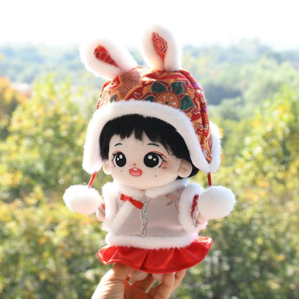 SOLIGHTER ตุ๊กตา Plush Cloak, Red & white กระต่ายหู Poncho ตุ๊กตาเสื้อผ้าปี, 20 ซม.คอสเพลย์ตุ๊กตาอุปกรณ์เสริม Mini เสื้อผ้า 20 ซม.ตุ๊กตาผ้าฝ้าย - รูปที่ 5
