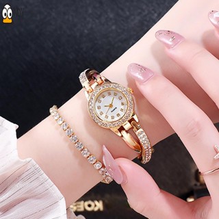 คลาสสิกควอตซ์สุภาพสตรีนาฬิกาง่ายต่อการอ่านหน้าปัดโลหะวงสร้อย…