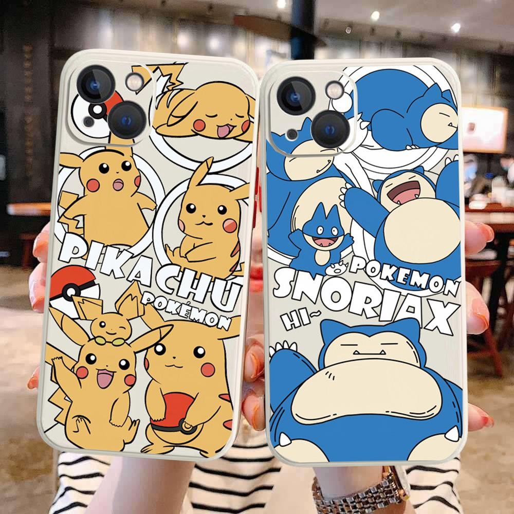 กรณีสําหรับ VIVO V40 Lite V30 V29 V27 V25 S1 Pro V29E V30E V27E V23E V21E V15 V20 V21 Y81 Y81i Y85 Y91 Y95 Y93 Y28 กรณี Pikachu Snorlax กรณี Pokemon
