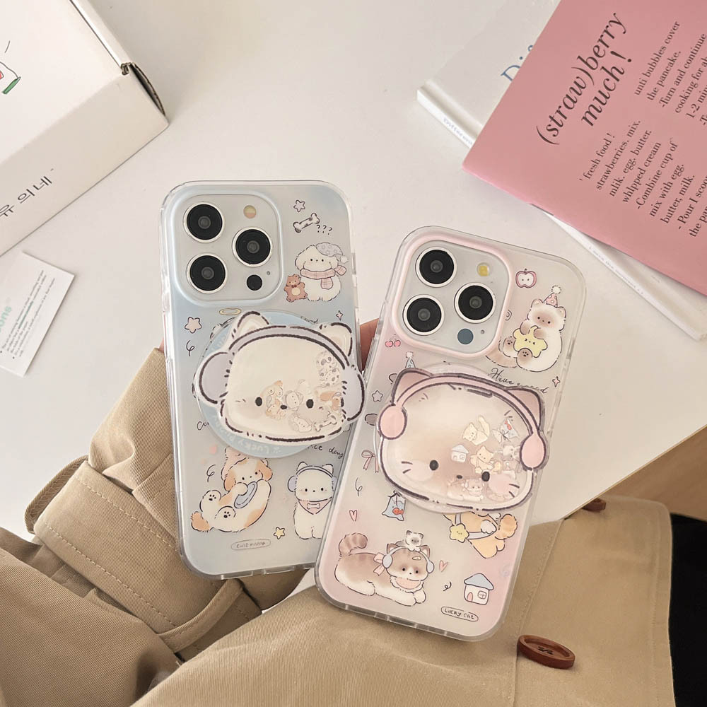 ปลอกปกแข็งเข้ากันได้กับiPhone 13 13Pro 13ProMax 14 14Pro 14ProMax 15Pro 15ProMax 16 16Pro 16ProMax 17Pro 17ProMaxไล่โทนสีแมวรูปแบบแม่เหล็กกรณี ราคา ถูกที่สุด ดีลบีเคเค