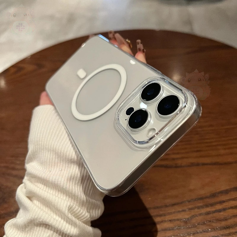 หรูหราบางเฉียบแม่เหล็กโปร่งใสปกหลังสําหรับ ไอโฟน 16 15 14 บวก 16 15 14 13 12 11 มือโปร สูงสุด พีซี แข็งป้องกันกรณี - รูปที่ 4