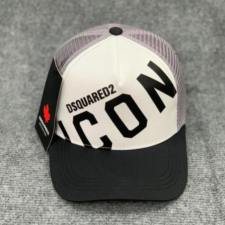 DSQUARED2 หมวกตาข่ายปุ่มแฟชั่นสําหรับบุรุษและสตรี, หมวกตาข่าย Icon Dsquared2 พร้อมการผสมสี MU213