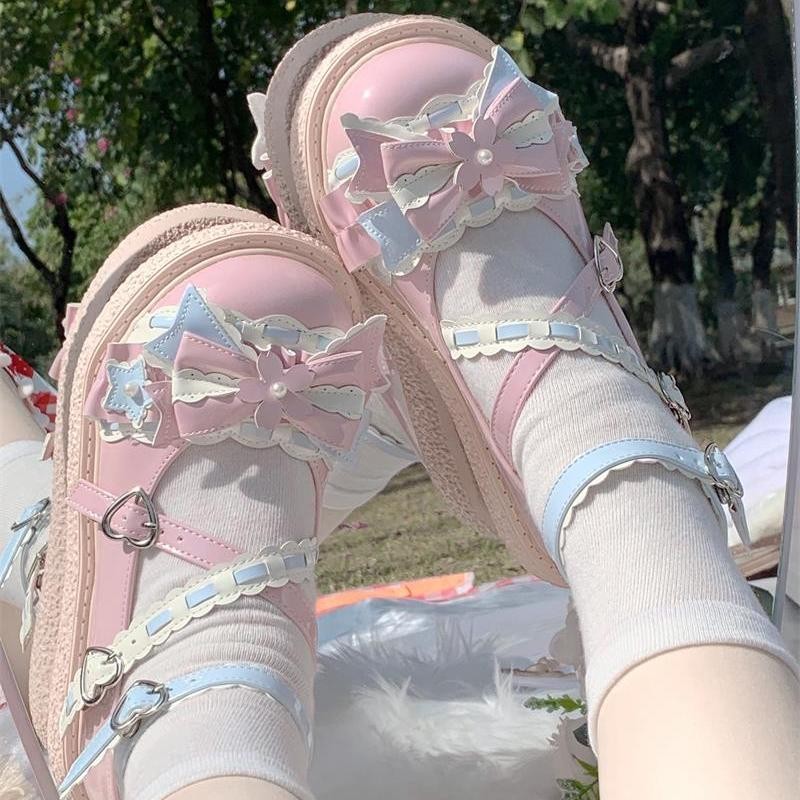 Sweetheart lo Shoes รองเท้าโลลิต้าน่ารัก การ์ดเวทย์มนตร์ lolita Sakura Variety Little Girl Student S