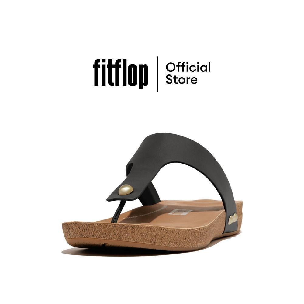 FITFLOP IQUSHION LEATHER รองเท้าแตะแบบหูหนีบผู้หญิง รุ่น HE9-001 สี BLACK
