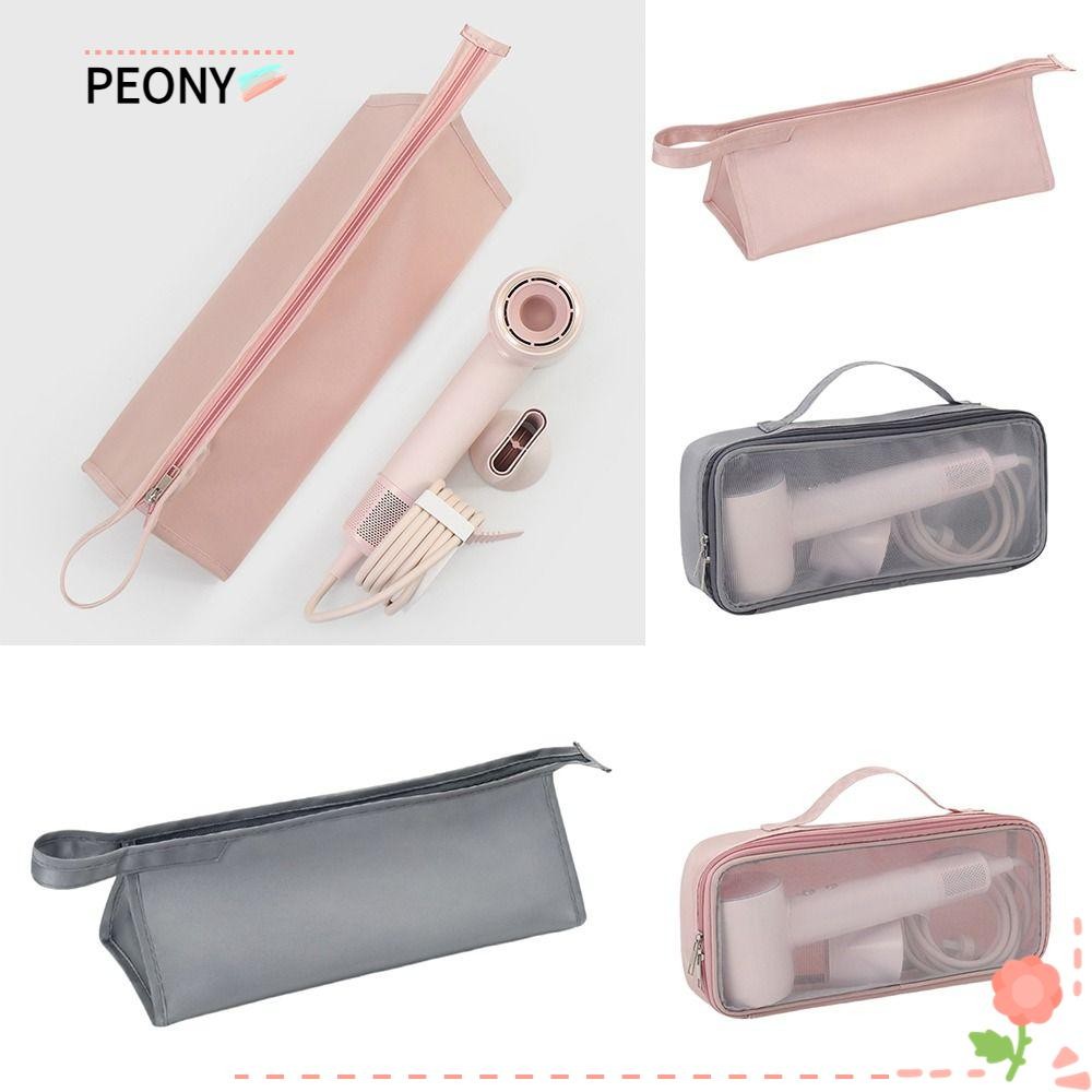Peonypavilion กระเป๋าใส่เครื่องเป่าผม, กระเป๋าหนัง PU กันน้ํา, กระเป๋าถือความจุขนาดใหญ่สีทึบสําหรับ Airwrap Styler